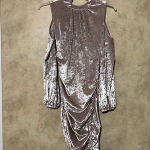 Velvet cold shoulder dress